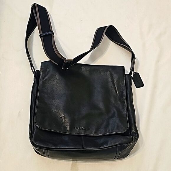COACH HERITAGE WEB LEATHER MESSENGER  F70556 - Picture 1 of 13